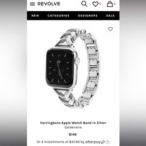 Silver Herringbone Apple Watch Band